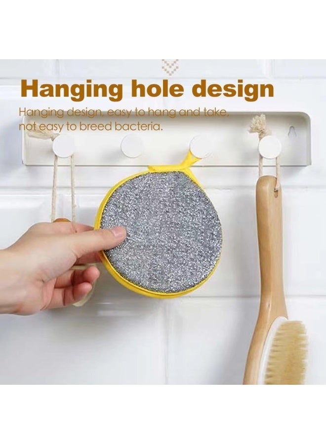 م اكس م إسفنجات تنظيف أطباق المطبخ، وسادات فرك مزدوجة الجوانب غير قابلة للخدش للأواني والمقالي، وسادة إسفنجية لغسل الأطباق قابلة لإعادة الاستخدام (5، وسادات فرك) - Image 4